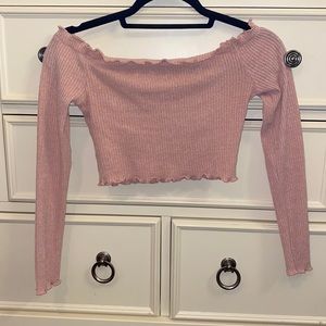 pink off the shoulder top